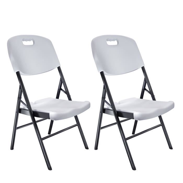 Songmics Lot De 2 Chaises De Jardin Plastique Pliable Chaises