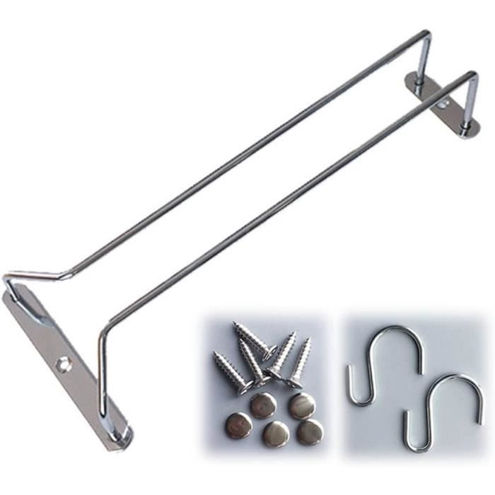 Support à Verre à vin sous l'armoire, Porte Verres Suspendu, Support Rack pour Verre à Pied Support à Verre à vin sous l'armoire, Porte Verres Suspendu, Support Rack pour Verre à Pied