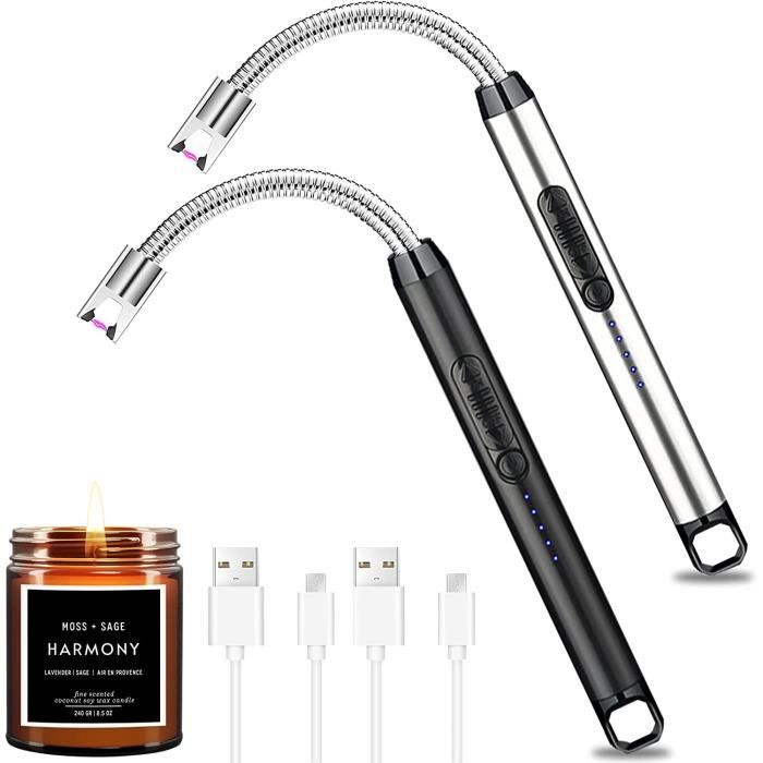 2 Briquets Électriques Tonsooze - Rechargeable USB, Arc Sans Flamme, Flexible 360°