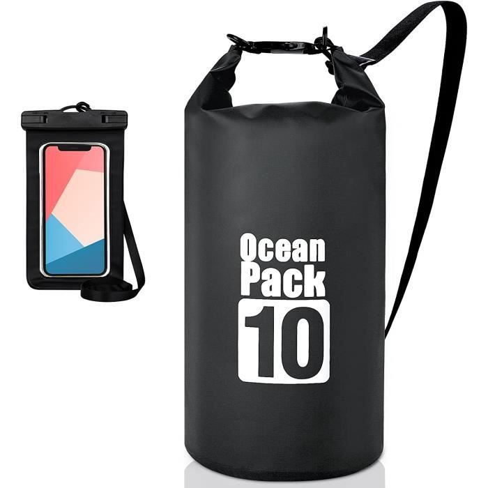 ENONEO Sac à Dos Étanche 10L 20L - Dry Bag Roll-Top Nautique, Léger & Robuste Pour Kayak, Randonnée, Pêche