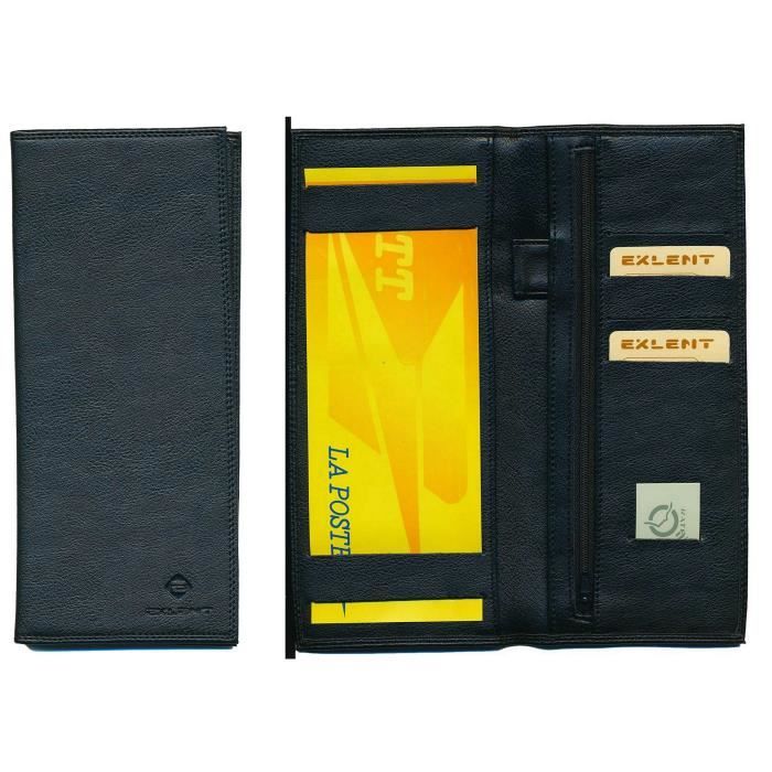 Talon Gauche ou Double Talon Professionnel et Cartes Lavi /étui Pochette Porte ch/équier Long en Cuir Bleu Homme Femme