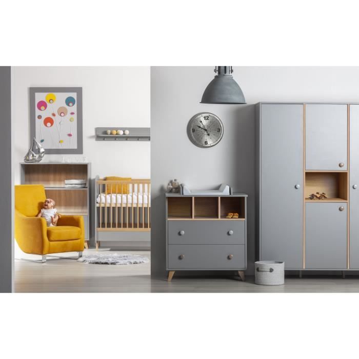 TANUKI Chambre bébé Trio Dream Lit + Commode à langer + Armoire