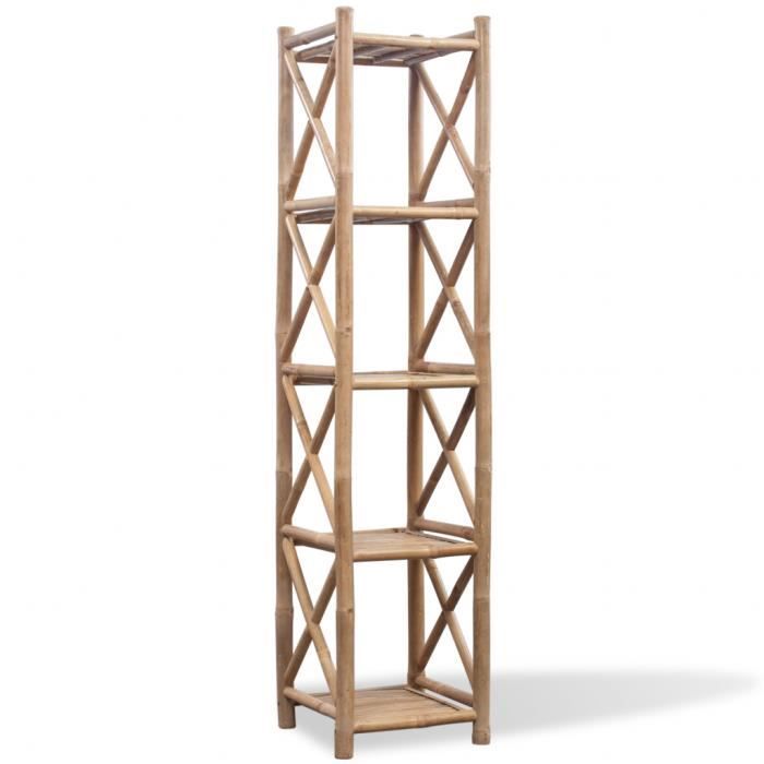 Etagere A 5 Niveaux En Bambou Pour Salle De Bain Salon Ou Patio 35