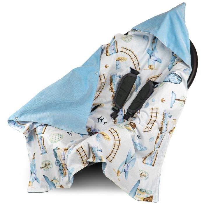 Couverture enveloppante bébé nid d Ange siège Auto Été-Printemps - 90 x 90  cm - Gris avec Animaux - Cdiscount Puériculture & Eveil bébé