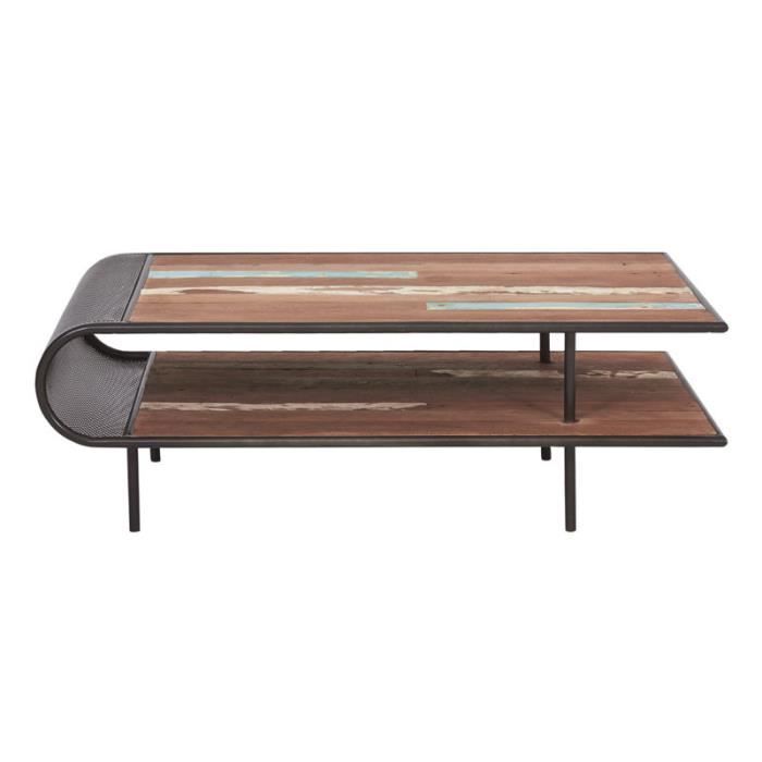 Table Basse 2 Plateaux Fer Bois Seattle L 120 X L 69 X H 40 Achat Vente Table Basse Table Basse 2 Plateaux Cdiscount