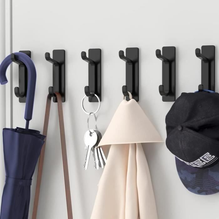 Lot De 4 Crochets Adhésifs En Bois De Hêtre - Porte-manteau Mural Sans Perçage, Charge 2kg