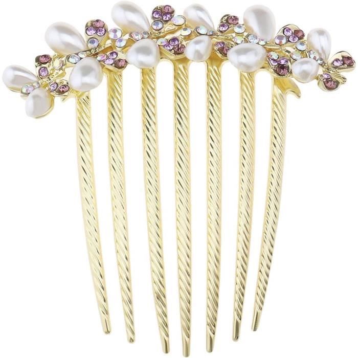 Peigne à Cheveux Art Déco Argenté Avec Strass Blanc - Style Années 1920 - Neuf (fait Main)