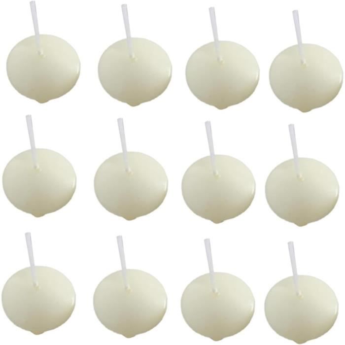 Lot 20 Bougies Flottantes Blanc 2,4 X 6 Cm – Bougies Qualité Allemande RAL, 3,5h De Combustion