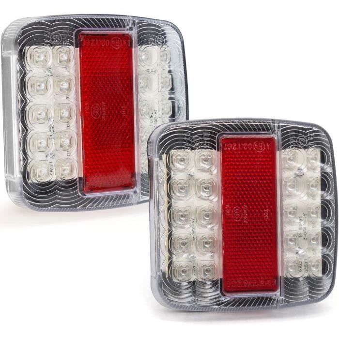 TOTMOX 2 Feux Remorque LED 19 LED 12V - Feu Arrière Universel Camion Caravane Remorque Bateau
