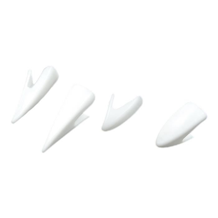 Lot De 3 Dents De Vampire En Plastique Blanc - Accessoire Costume Halloween, Cosplay, Facile à Porter, Réutilisable