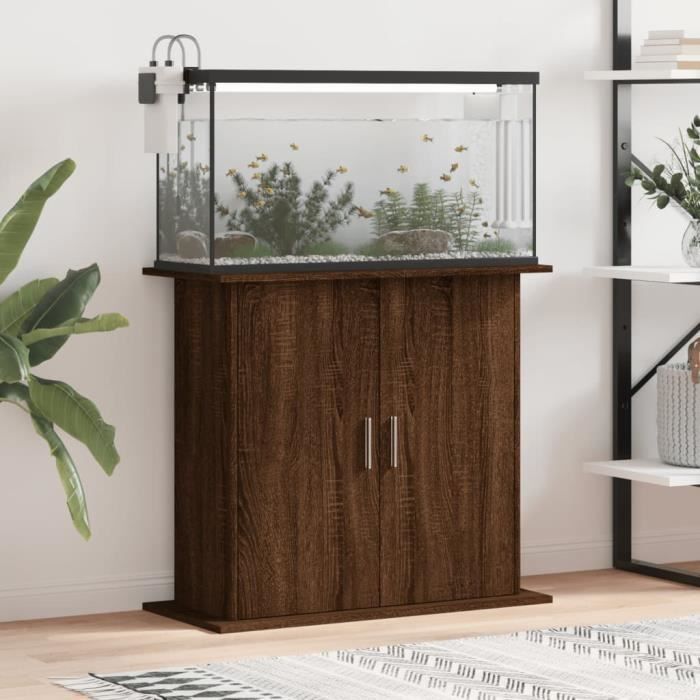 Comparer les prix de vidaXL Support pour aquarium chêne marron 81x36x73cm bois d'ingénierie 833606