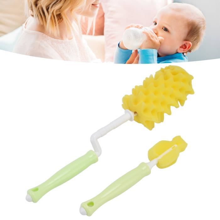 Brosse à Biberon Multifonctionnelle 5 En 1 - Manche Long, Poils Silicone, Pour Bouteilles, Tasses Et Pailles