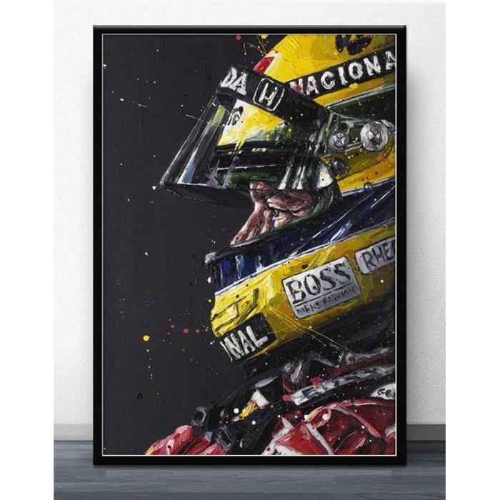 Tableau Sur Toile Ayrton Senna Formule 1 - 50x70 Cm - Neuf Sous Emballage