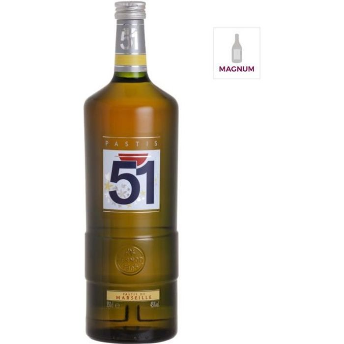 Pastis 51 Pastis De Marseille Aperitif Anise France 45 Vol Magnum 150cl La Cave Cdiscount