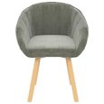 JM 1pc Chaise de salle à manger Design Scandinave Gris clair Velours 62x58x76cm|9956-1