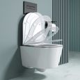 WC suspendu blanc céramique Sogood Aix306 toilette abattant silencieux avec frein de chute 37x49x30cm-1