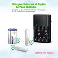 Universel Chargeur de Piles AA-AAA-9V -DUPHOY- Rapide Chargeur pour AA-AAA NI-MH ou 9V Piles Rechargeables avec Indicateur LED-1