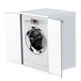 Meuble couvre-machine à laver - Housse  2 portes d'extérieur et intérieur - Blanc en résine-1