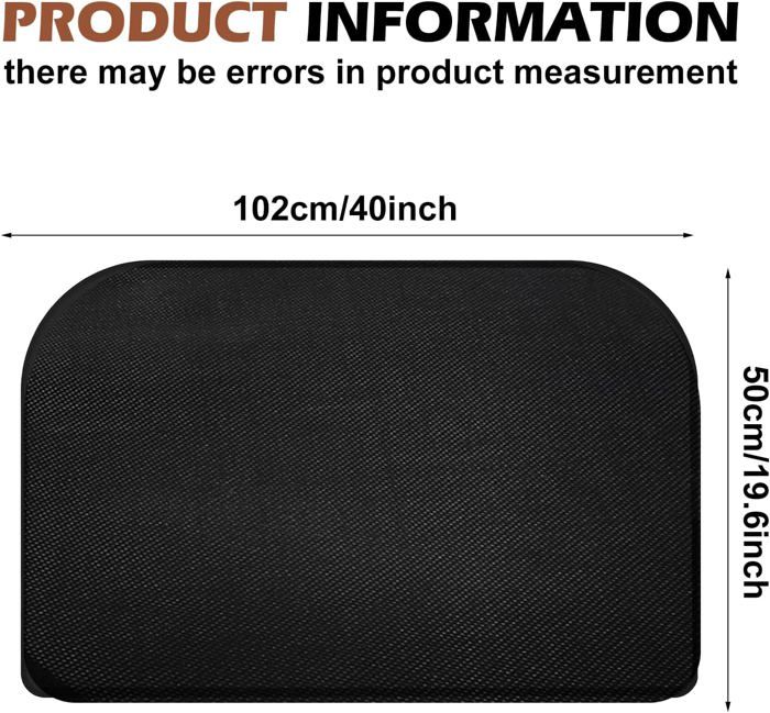 KQWVZ Tapis Ignifugé 105x50cm Demi-Rond - Protection Cheminée Anti-Feu Pour Poêle Et Barbecue