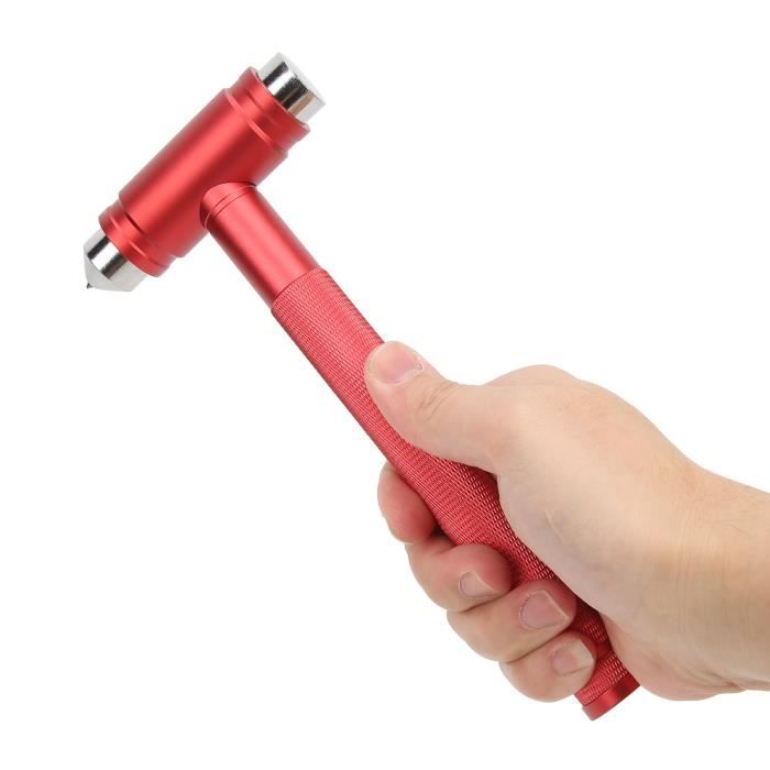 Lot De 2 Marteaux De Sécurité Auto 2 En 1 - Brise-vitre + Coupe-ceinture + 2 Sifflets - Pour Voiture, Camion, Bus - Rouge