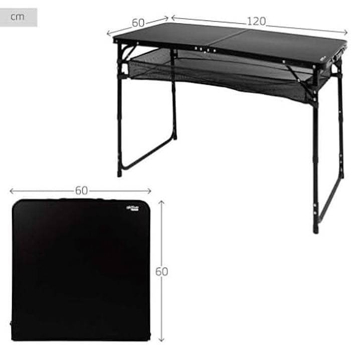 Table Pliante Camping 4 Personnes + 4 Tabourets – Réglable En Hauteur, Aluminium, Mallette Portable