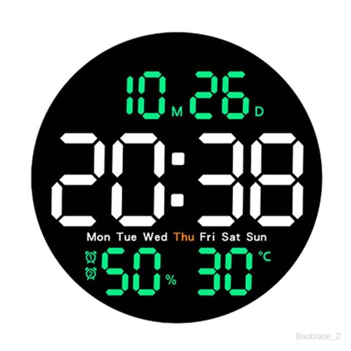 Horloge Murale Numérique Grand LED Pour Bureau Salon Cuisine Avec Calendar  et Température, Taille - 36*13*3cm -ABI - Cdiscount Maison