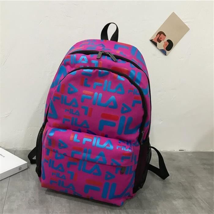 FILA SAC A DOS Cartable femmes homme d ecole Grande capacite Loisirs Voyage bandouliere Poche Rose Rose Cdiscount