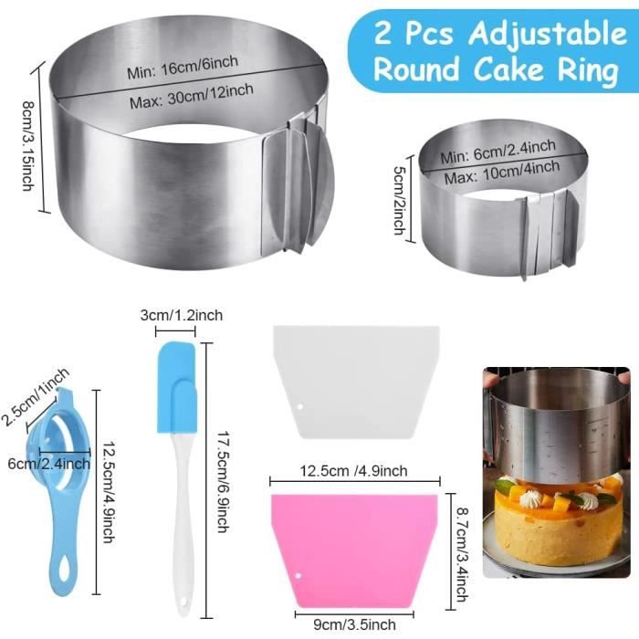 Cercle A Tarte 12 Anneaux à Gâteau Acier Inoxydable - Diamètre 6cm, Pour Pâtisserie, Mousse, Dessert Moule Layer Cake 20 Cm