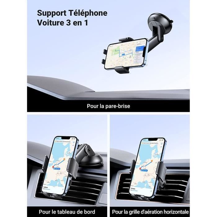 3en1 Support Telephone Voiture, Porte Téléphone Voiture Grille