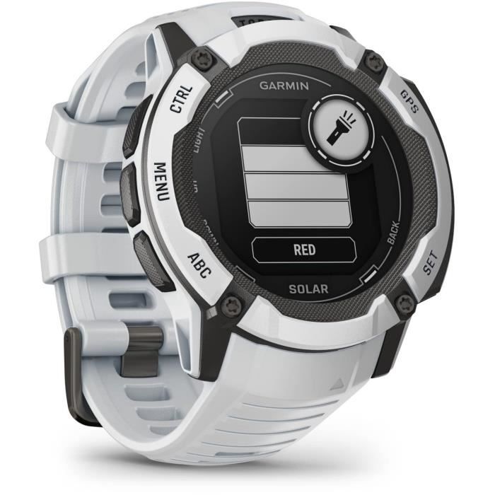 Montre GPS connectée - GARMIN - Instinct 2X Solar Blanche