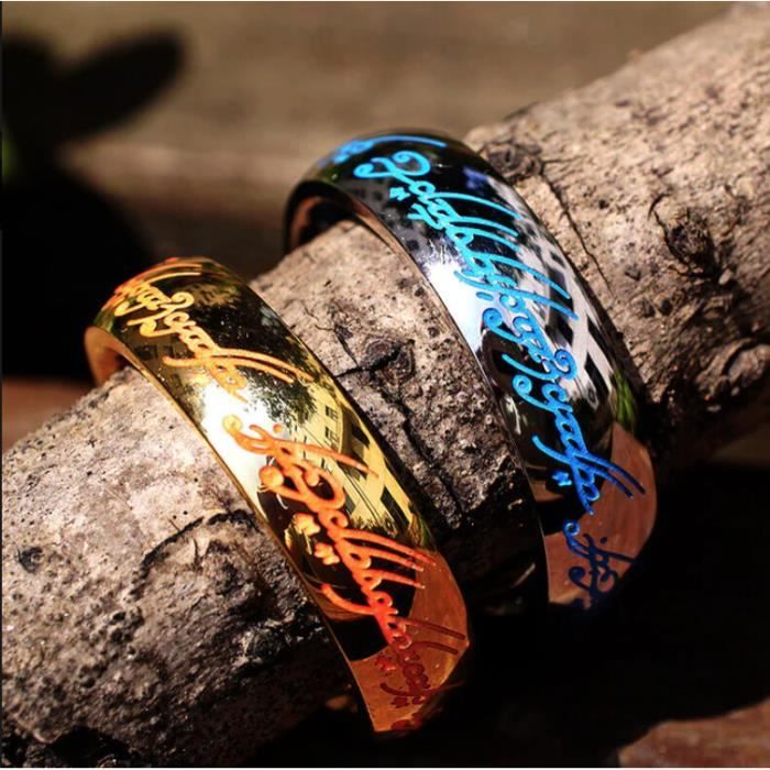 LE SEIGNEUR DES ANNEAUX BAGUE ACIER ARGENT BLEU ELFIQUE