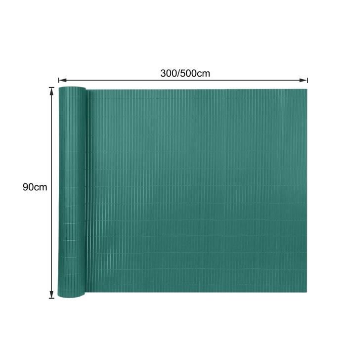 Brise-vue En PVC Vert 200 X 500 Cm - Pour Balcon, Terrasse, Jardin - Résistant Aux UV Et Intempéries, Double Renfort - Protection Intimité Et Vent - 10