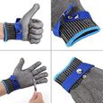 Gant protection anti-coupure pour boucher - En inox - Taille L - Gris-2