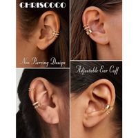 JeweBella 22Pcs Faux Piercing Oreille Réglables Ear Cuff Cartilage Clips Oreilles Non Percées Manchette Oreille Boucle Oreille Sans Trou Boucle D'Oreille Clip Femme Or/Argent/Or Rose/Noir