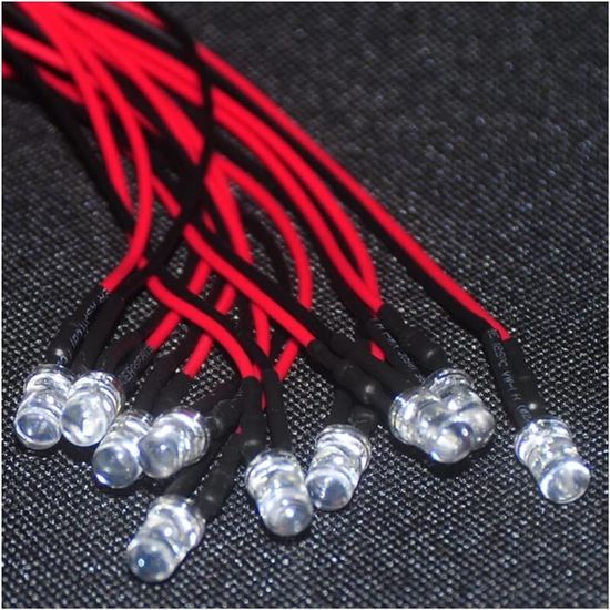 12 V 3 mm Clair Clignotant Rouge DEL Diode 20 cm câble Titulaire de pré-câblé Lumière émetteur 12 V 3 mm Clair Clignotant Rouge DEL Diode 20 cm câble Titulaire de pré-câblé Lumière émetteur