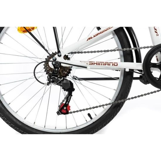 MOMA BIKES Velo de ville pliant TOP CLASS 24 Blanc Aluminium 6 Vitesses Selle Comfort Cdiscount Sport