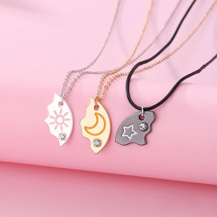 3 Colliers D'Amitié BFF - Cœur Séparé Pour 3 Meilleures Amies | Gravure Best Friends Forever - Argent
