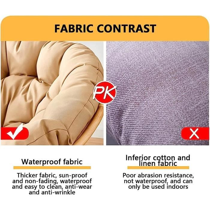 Housse Coussin Chaise Œuf Suspendue - Polyester - Intérieur/Extérieur - Uniquement Housse