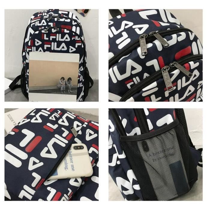 FILA SAC A DOS Cartable femmes homme d ecole Grande capacite Loisirs Voyage bandouliere Poche Rose Rose Cdiscount