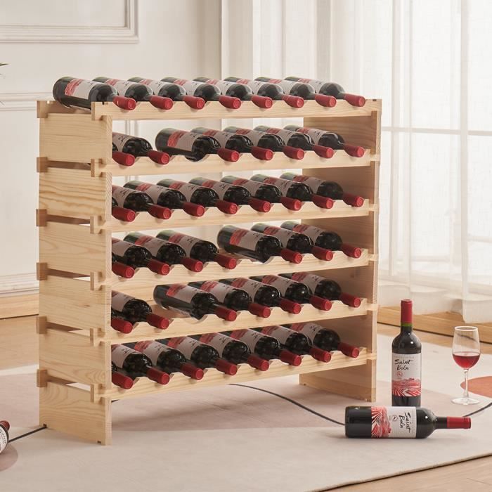Casier à vin en bois - Meuble Range Bouteille - 5 compartiments -  13.5*12*53cm - Cdiscount Maison