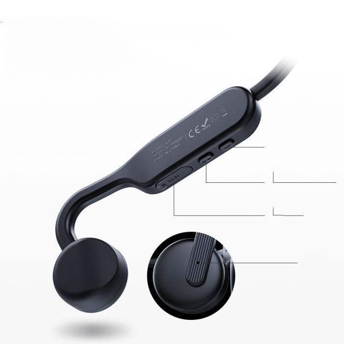 Écouteurs à Conduction Osseuse Teasteam - Bluetooth 5.2, IPX4, Autonomie 8h, Léger, Pour Sport (course, Vélo)