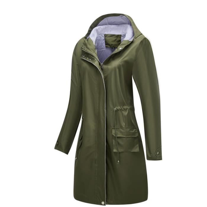 Veste impermeable femme coupe vent manteau chaud Ocre rouge perfect Ocre rouge Cdiscount Pret a Porter