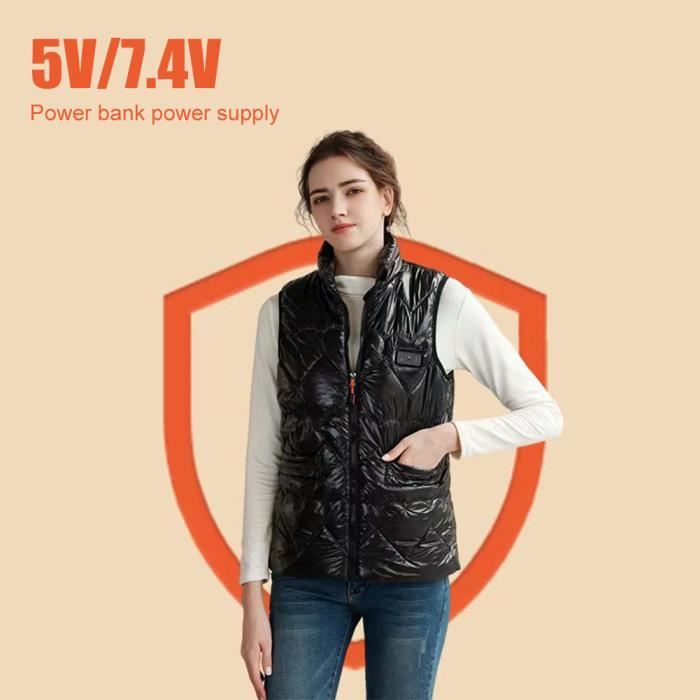 Gilet Chauffant Homme et Femmes, Vest Chauffant Électrique 15 Zones  réchauffeurs 3 Modes de Chauffe, sans manches, Lavable, Noir Noir -  Cdiscount Prêt-à-Porter