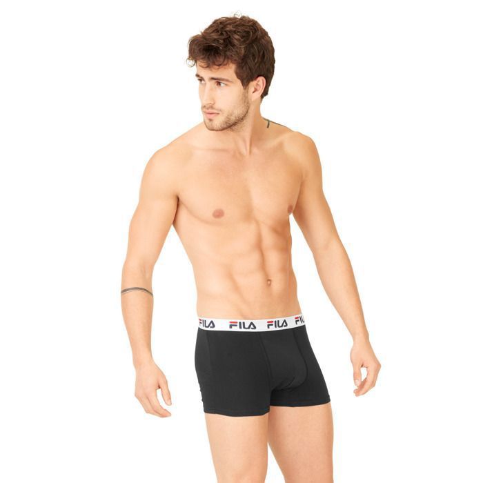 Boxer Homme FILA Coton Peaux sensibles Hypoallergenique Noir Noir Cdiscount Pret a Porter