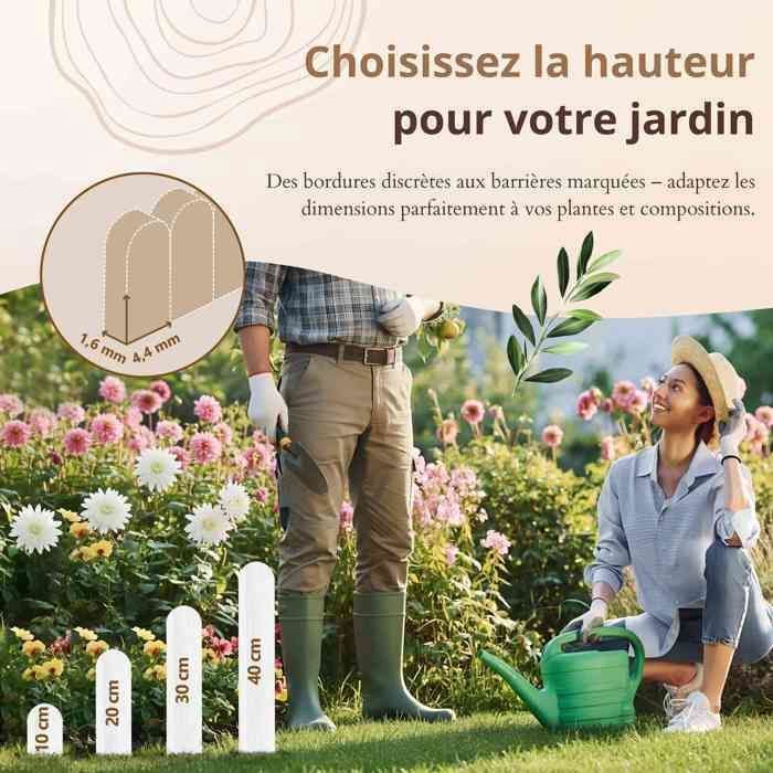 Bordure Jardin Flexible Floranica 10m - 5 éléments Pin 2m X 20cm Marron - Clôture Modulable Pour Plates-bandes