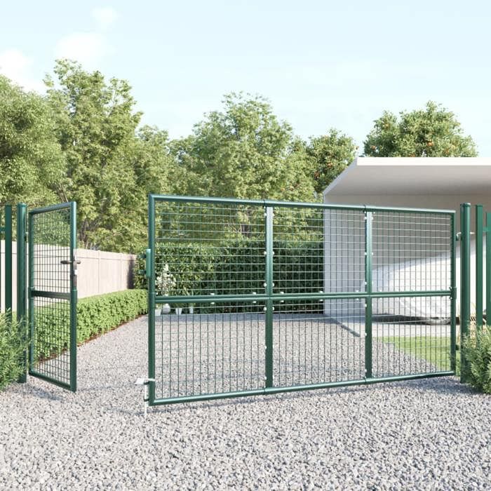 VidaXL Portail Jardin Anthracite 105x105cm - Portillon Acier Galvanisé Avec Système Verrouillable