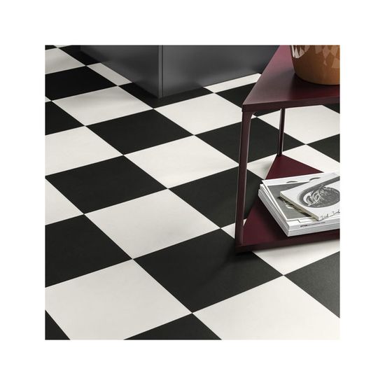 Sol Pvc Best Motif Carrelage Damier Blanc Noir 3 X 5m Achat