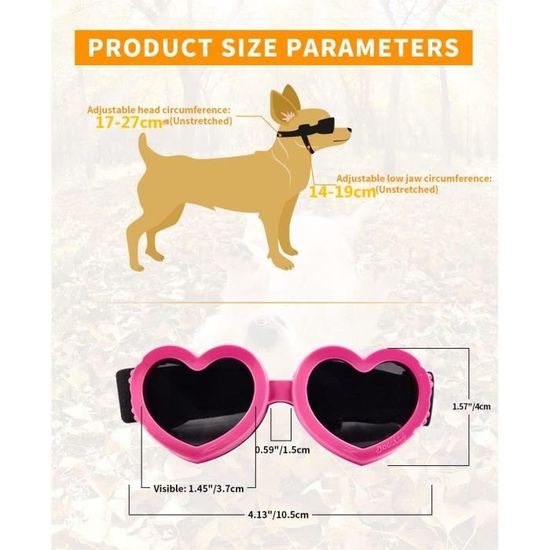 Lunettes De Soleil Pour Chiens Moyens Et Grands - Protection UV, Bande Réglable Anti-vent, Confortables Et Résistantes - Accessoire Plein Air
