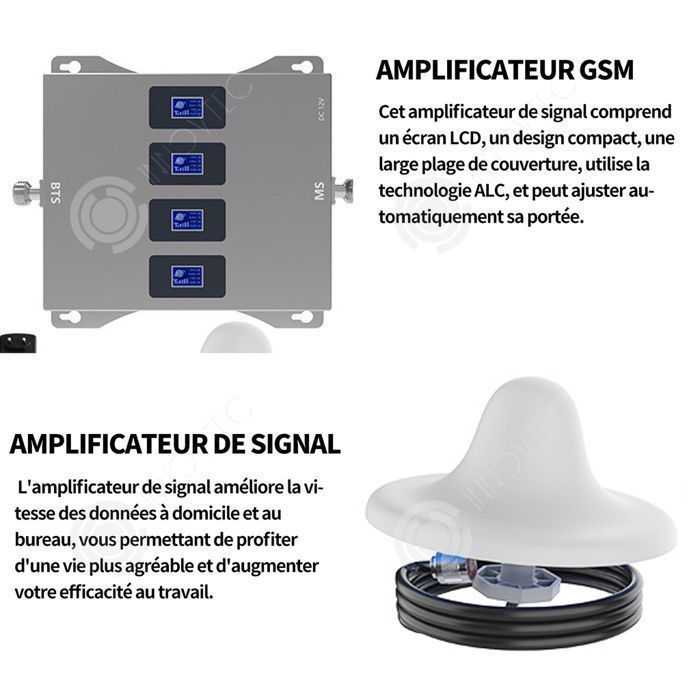 Amplificateur De Signal 5 Bandes 4g PASSIONOVA 65-75db 800/900/1800/2100/2600mhz Amplificateur Gsm En Métal Pour 200 Mètres Carrés - Téléphonie