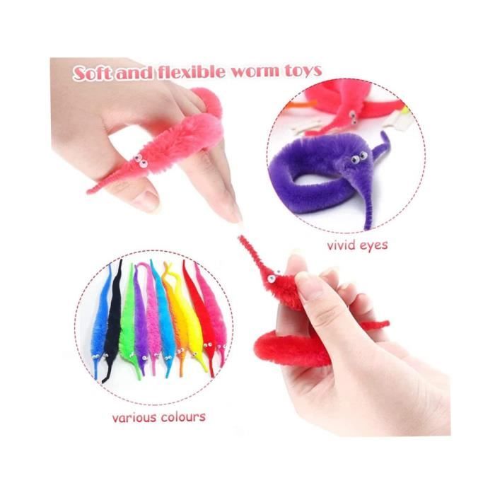 Magic wiggly twisty fuzzy worm toy top